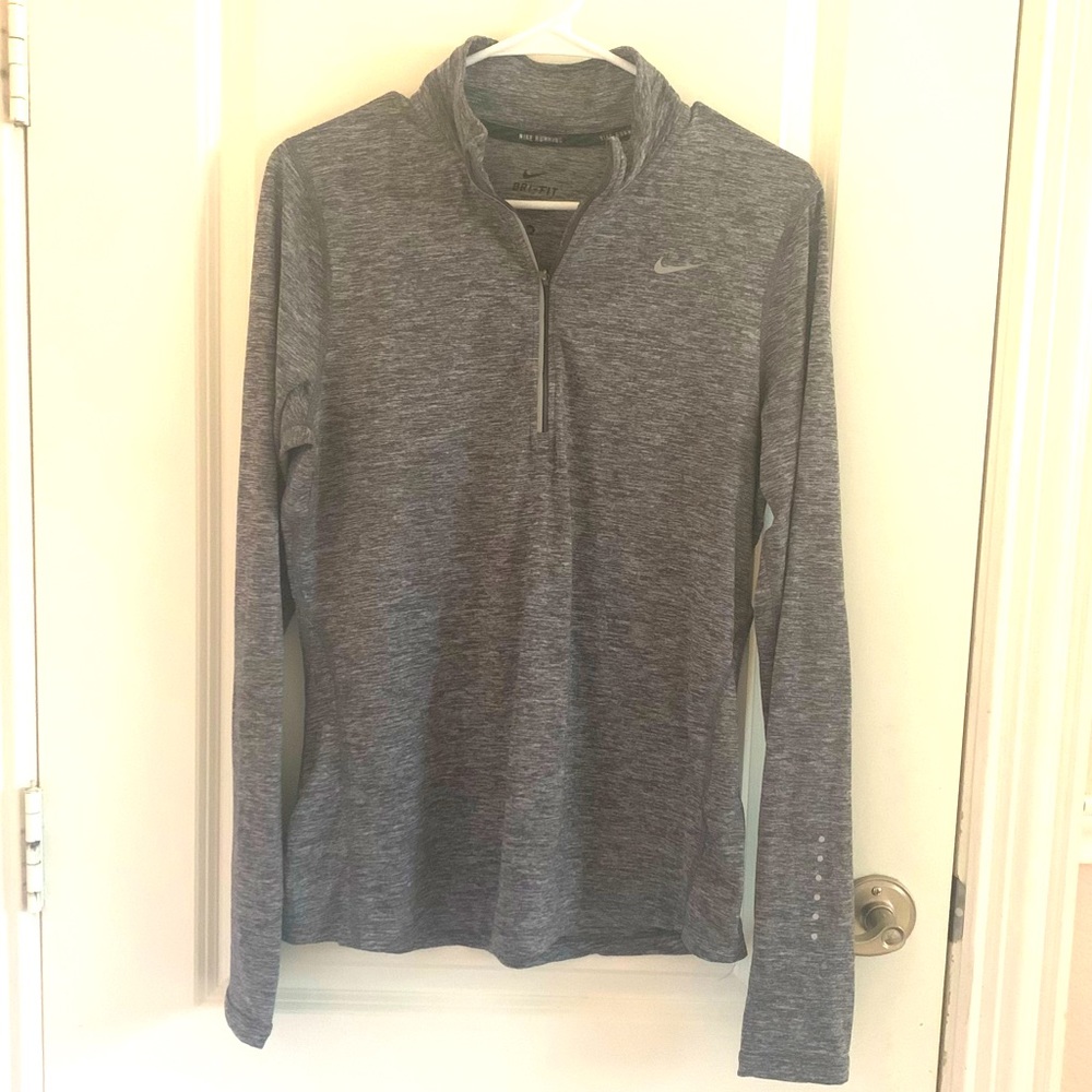 Nike Running 1/4 Zip Jacket Pull-over Gray Size Medium